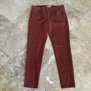 Democracy Ab Solution Wine Color Skinny Tapered Jeans Women's 8 Stretch 6 Pocket